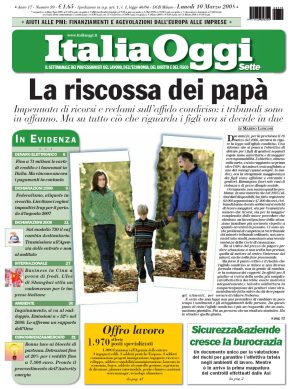 italia oggi quotidiano prima pagina